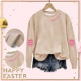 thumbnail image 5 of Deals Of The Day Clearance Sweatshirt for Women Women's Happy Easter English Printed Round Neck Long Sleeve Hooded Sweatshirt, 5 of 7