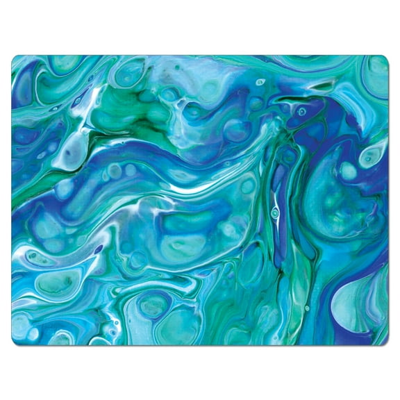 Cut N' Funnel "Blue Fluidity" 1 Pack Designer Flexible Plastic Cutting Board Mat 15" by 11.5"