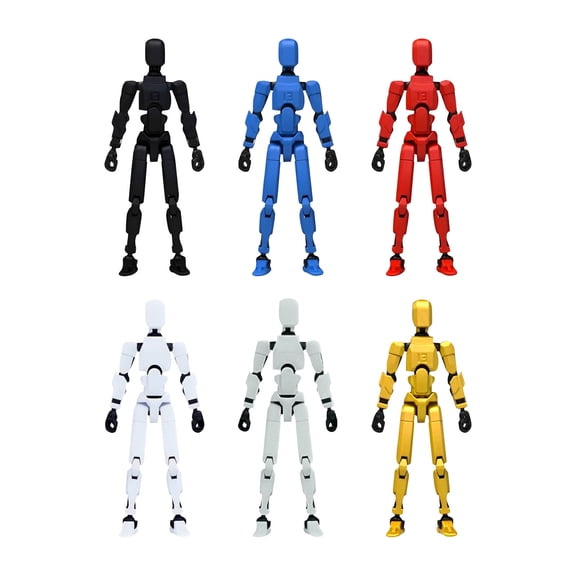 T13 3d Action Figure, 3d Printed T13 Multi-Jointed Movable Robot, Lucky 13 for Collectors Desktop Decorations,Creative Assembly And Decompression Toys 6pc