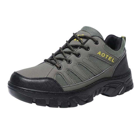 Mens Hiking Shoes Waterproof Breathable Lightweight Army Green Outdoor Trail Non-Slip Low Top,Size 6