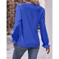 thumbnail image 5 of Cogild Women Lace Crochet Blouse Tops Casual V Neck Long Sleeve Hollow Elegant T Shirt, 5 of 5