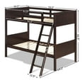 thumbnail image 2 of Gymax Lits Superposés en Bois Simple sur Simple Convertibles 2 Lits Simples Individuels Espresso, 2 of 10