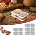 thumbnail image 1 of Ovzne 5pc Double Compartment Condiment Container Double Condiment Containers With Lids 2 Compartment Snack Containers Double Compartment Snack Containers On Clearance, 1 of 8