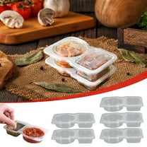 5pc Double Compartment Condiment Containers, Microwave & Dishwasher-Safe Food Storage, BPA-Free Snack Box, Party Lunch Dividers, Takeout Sauce Cups