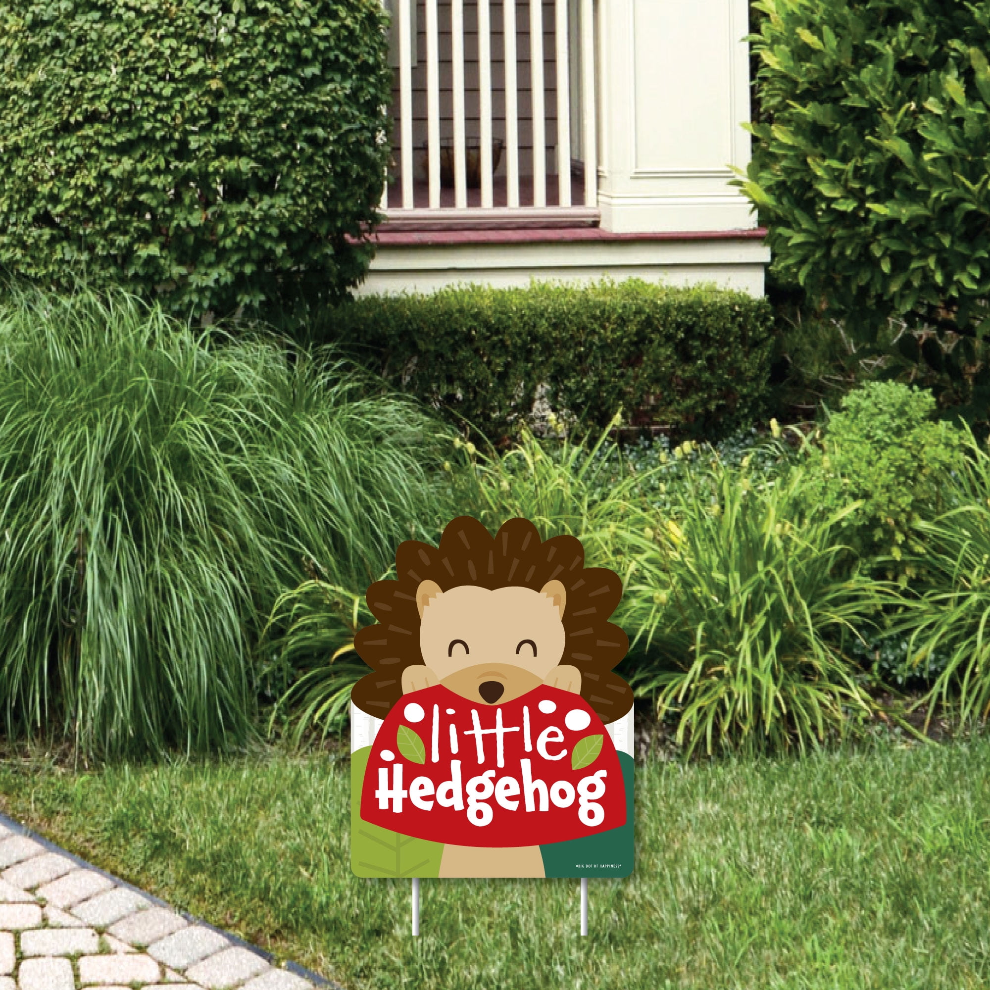 Big Dot of Happiness Forest Hedgehogs - Outdoor Lawn Sign - Woodland Birthday Party or Baby Shower Yard Sign - 1 Piece