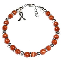 Leukemia Bracelet - Orange Cancer Awareness Bracelet by Hidden Hollow Beads - 7 3/4 in. - Fits Most Adults - Lobster Clasp