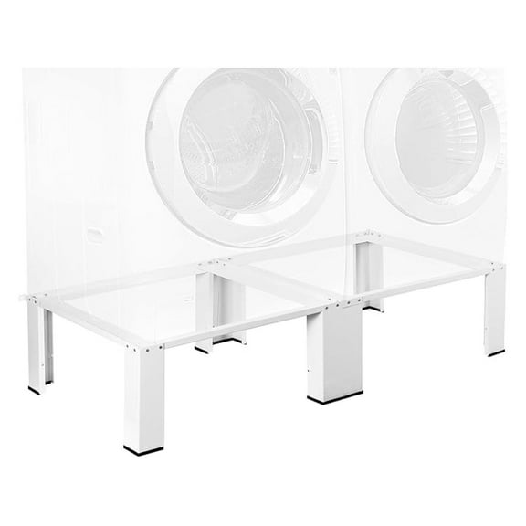 Universal Laundry Dual Pedestal for Washer and Dryer Set, Washing Machine Stand, Dryer Base, White, LF-WDP01