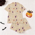 thumbnail image 4 of Tisuna Halloween Pajamas Set For Kids Girls Comfort Fit Skeleton Print Short Sleeve Tops And Shorts Sleepwear Toddler And Children Festival Party Homewear Set Size 3-4 Years Khaki, 4 of 9