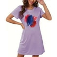 thumbnail image 4 of MuZeFu Womens Dresses Short Sleeve Clearance Women's Oversized Short Nightgown Fashion Chest Print Short Sleeve Nightdress, 4 of 5