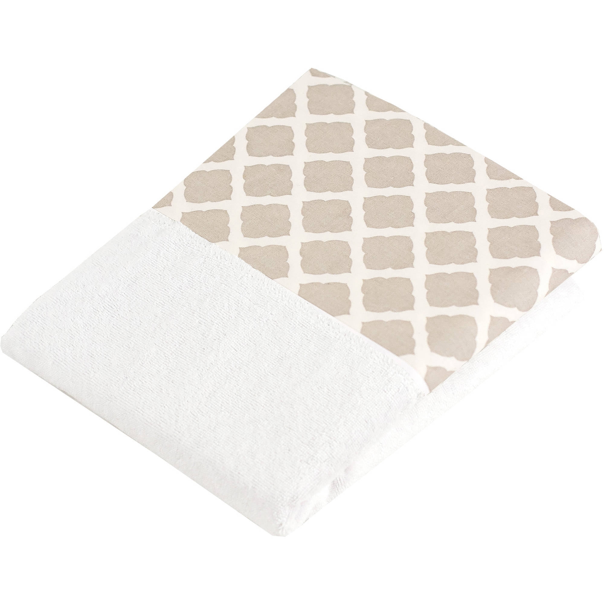 Ben and Noa Change Pad with Terry Insert Percale Sheet, Linen Lattice