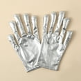 thumbnail image 3 of 1 Pair Of Shiny Metallic Spandex Gloves Leather Short Gloves For Holiday Party Party Gloves Mittens Men Winter Warm Mittens for Women Cold Weather Heated Gloves Mittens Convertible Women Mittens, 3 of 3