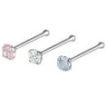 thumbnail image 4 of Xinyolin Cubic Zirconia Stainless Steel Nose Studs, Women's 3Pcs/Set Body Piercing Jewelry, 4 of 7