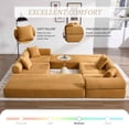 thumbnail image 6 of Timbernest 106" Oversized L-Shaped Cloud Couch, Convertible Sleeper Sofa, Folding Corduroy Sofa Bed for Living Room, Yellow, 6 of 16