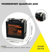 MBTX12UHD Motobatt 12V AGM Battery 200 CCA 14AH