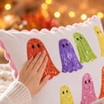 thumbnail image 4 of Colorful Sequin Ghost Lumbar Pillow Cover White Cushion Case With Scalloped Glitter Ghost Decorative Throw Pillowcase For Sofa Couch Cute, 4 of 7