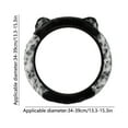 thumbnail image 3 of Elastic Polyester Steering Wheel Cover for Winter Warmth, Cute Cat Ear Design with Leopard Print and Solid Color Fabric, 3 of 6
