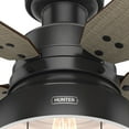thumbnail image 2 of Hunter 52 inch Outdoor or Indoor Ceiling Fan with LED Light - Rustic Ceiling Fan with Pull Chain, For Bedroom, Living Room, or Patio, Low Profile Mount, No Remote - Mill Valley 59310, Matte Black, 2 of 15