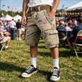 thumbnail image 2 of JAJAHO Boys Baggy Cargo Shorts Independence Day 250 Years Anniversary USA Flat Front Shorts Clothes With Multi Pockets 5-14Y, 2 of 3