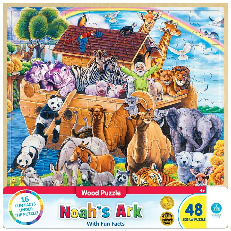 MasterPieces Wooden 48 Piece Jigsaw Puzzle for Kids - Noah's Ark