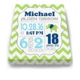 thumbnail image 2 of Personalized Canvas Birth Announcement Nursery Decor Gift, Elephant Design, Custom Name, Date, Weight & Length, Unique Boys & Girls Baby Shower Wall Art Presents, Color Green, Size - 12X16, 2 of 5