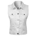 thumbnail image 3 of Made by Olivia Women's Junior Fit Sleeveless Button up Jean Denim Jacket Vest, 3 of 7
