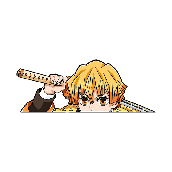 Zenitsu Peeker Sticker Demon Slayer | Decorative Anime Decal for Car, Laptop, or Window
