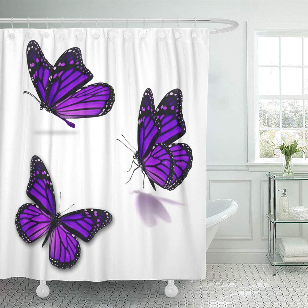 KSADK Colorful Animal Beautiful Three Purple Monarch Butterfly White