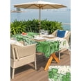 thumbnail image 4 of St. Patrick's Outdoor Tablecloth - 52x70 Inch Rectangle Dining Table Cover, Lucky Shamrock Green Eucalyptus Floral Vintage Waterproof Outdoor Table Cloth with Umbrella Hole & Zipper for Picnic/Patio, 4 of 7