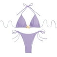 thumbnail image 2 of PFRNLF Womens 2 Piece Bikini Sets Halter Triangle String Bathing Suit Starfish Metal Solid Color Swimsuits, 2 of 9