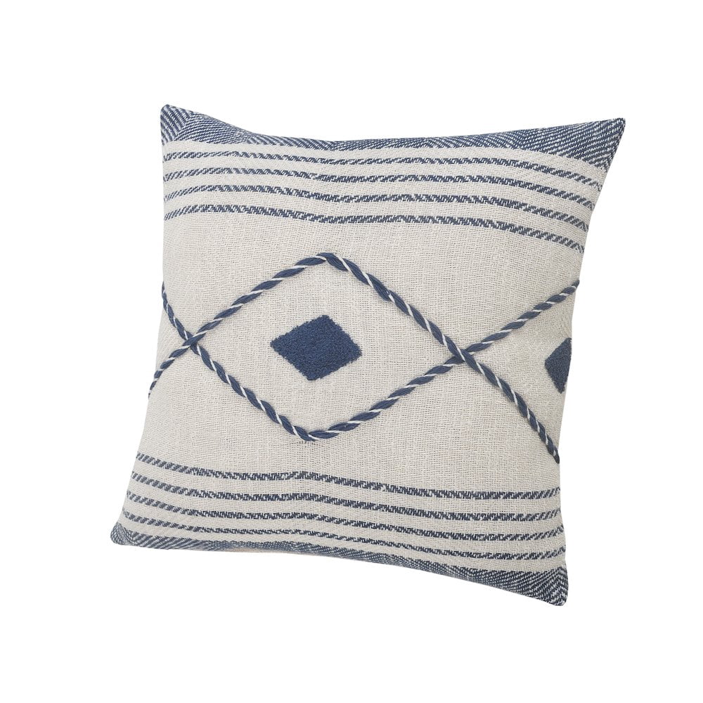 LR Home Coastal Edge Geometric Diamond Throw Pillow