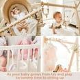 thumbnail image 4 of little dove Baby Play Gym Wooden Baby Gym with 6 Toys Foldable Play Gym Frame Activity Gym Hanging Bar, Baby Toy Natural Wood Play Gym Baby Exercise Activity Gym Hanging Bar Newborn Baby Gift, 4 of 6