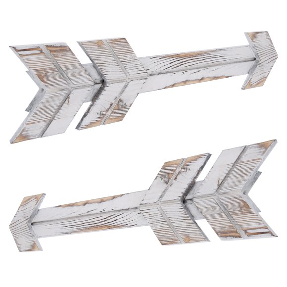 Rustic Arrows Decor, Giving Directions Wooden Arrows Sign, 2 Decor With 4 Non-Trace Nails For Courtyard Home White
