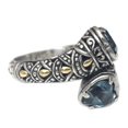 thumbnail image 2 of NOVICA Blue topaz and gold accent cocktail ring, 'Romantic at Heart', 2 of 6