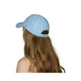 thumbnail image 2 of Womens Flower Sequin Trim Baseball Cap - Light Blue, 2 of 2