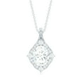 thumbnail image 2 of Rosec Jewels Vintage Inspired Cubic Zirconia Pendant Necklace with Halo for Women, 10K White Gold, 2 of 8