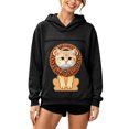 thumbnail image 2 of Pet Pouch Hoodie For Women, Front Zip Drop Shoulder Pullover Sweatshirt, Pet Carrier Sweater For Small Dogs & Cat, Black, M, 2 of 9