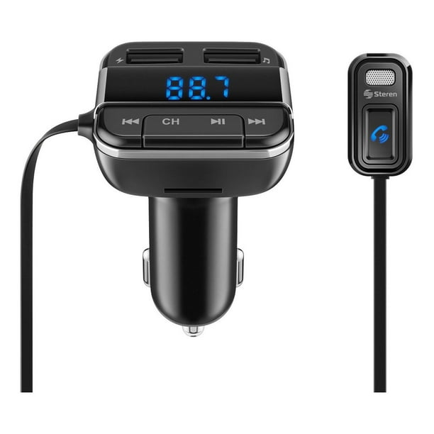 Transmisor FM Bluetooth con noise cancelling, cargador USB y reproductor  MP3 Steren FMT-869
