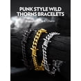 thumbnail image 5 of Bandmax 9MM Gothic Thorns Cuban Link Chain Bracelet for Men Women Stainless Steel Black Punk Barbed Wire Curb Chain Bracelet for Gift, 5 of 9