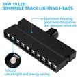 thumbnail image 7 of LEONLITE 24W Dimmable LED Track Lighting Heads, Rotatable 10 Heads LED Linear Track Light, Compatible with H Type Track System, 1300lm, 120W Eqv., CRI90, 3000K Warm White, Black, Pack of 4, 7 of 7
