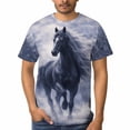 thumbnail image 3 of LAOLIUSN Mens Animal Graphic T-Shirt Funny Horse Short Sleeve Tee Tops S-4XL, 3 of 7