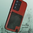 thumbnail image 6 of Samsung Galaxy S22 Ultra Metal Bumper Silicone Case with Stand Hybrid Military [Tough Armour] Shockproof Heavy Duty Rugged case Built-in Screen Protector Cover for Samsung Galaxy S22 Ultra,Red, 6 of 6