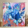 thumbnail image 1 of Erosebridal Rideaux et Draperies Tortue de Mer Bleue (52x84), Rideaux de Chambre Reptile Marin, Décor Corail, 1 of 6
