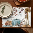 thumbnail image 5 of Fall Pumpkins with Leaves Summer Placemats Table Placemats Set Of 4-Linen Kitchen Washable Placemats Table Mats 12"x18" Non-Slip Heat Resistant, 5 of 6