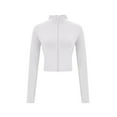 thumbnail image 4 of Annhoo Womens Workout Zip up Jackets Casual Long Sleeve Cropped Running Coats Slim Yoga Tops with Thumbholes, 4 of 6