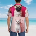 thumbnail image 4 of Sikiie Colorful Dog Cat Collage Print Men's Hawaiian Shirt, Summer Beach Button Pocket Short Sleeve T-Shirt,X-Large, 4 of 7