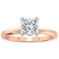IGI Certified 4 Carat Princess Shape Lab Grown Diamond Engagement Ring | 14K Rose Gold |Lyla Hidden Accents SolitaireLab Diamond Ring | FG-VS1-VS2 Quality Friendly Diamonds