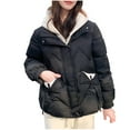 thumbnail image 4 of Abomasnow Women's Sherpa Lined Fleece Puffer Jacket Long Sleeve Hooded Quilted Jacket Winter Warm Outwear M-2XL, 4 of 5