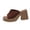 Brown, variant on Women'S Knitted Peep Toe Platform Chunky High Heel Slide Sandals Slip-On Square Open Toe Non-Slip Block High Heeled Backless Sexy Party Dress Mules Slippers for Club Events Prom