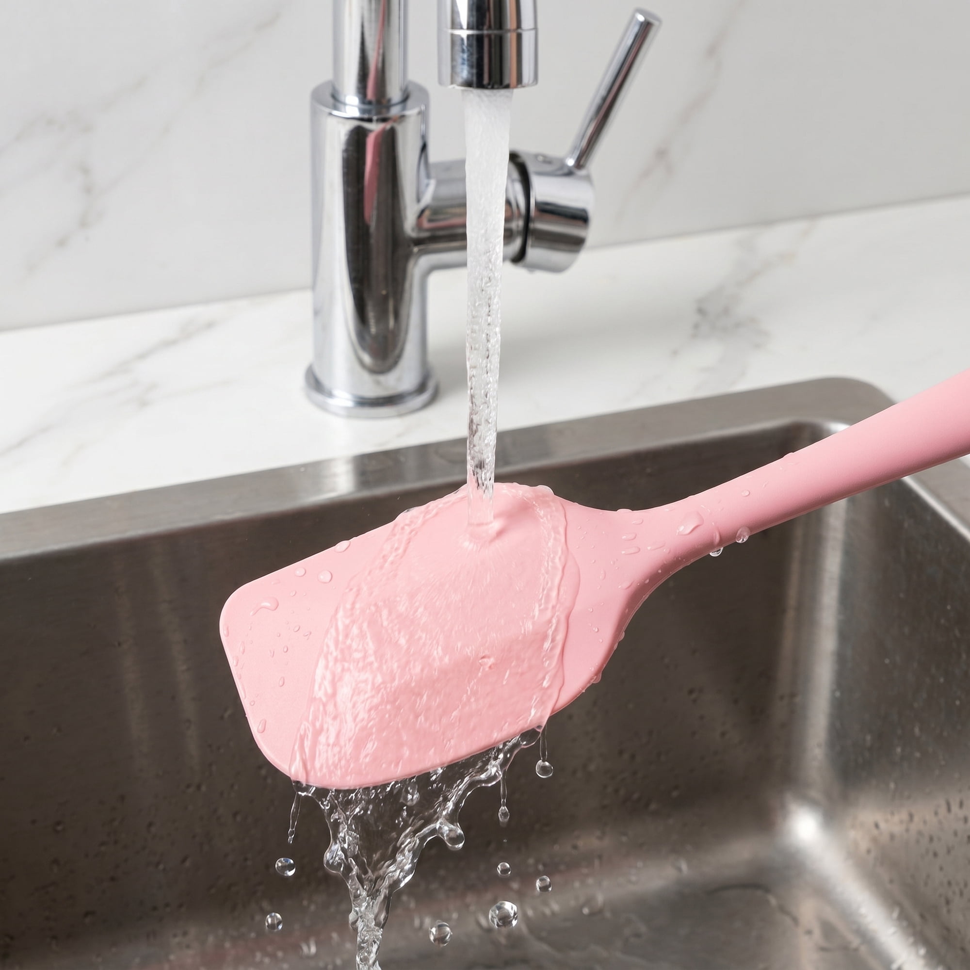 Unique Bargains Spatula Set Heat-Resistant Cooking Utensils Pink 5Pcs