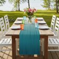 thumbnail image 4 of Table Runners 70 Inches Long Dress Scarves, Teal Blue Ombre Farmhouse Coffee/Dining/Kitchen Table Decor, Holiday Table Runner, Contemporary Gradient Abstract Art 13x70 Inch, 4 of 9